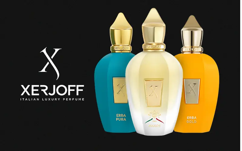 Kampanjbanner för Xerjoff – exklusivt nytt parfymmärke.